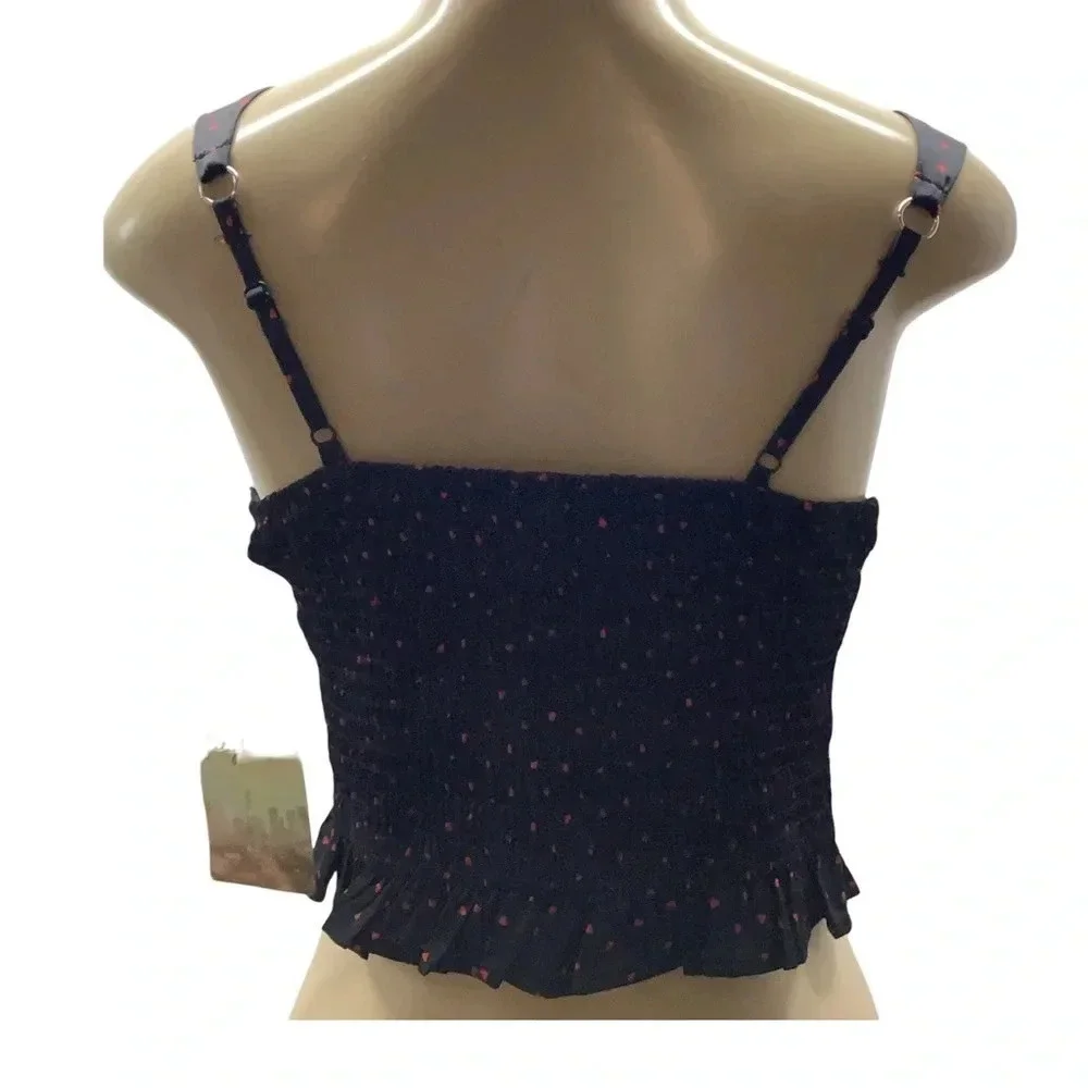 Lily White Size Large Red & Black Padded Cups. Strap Crop Top. New With Tags.